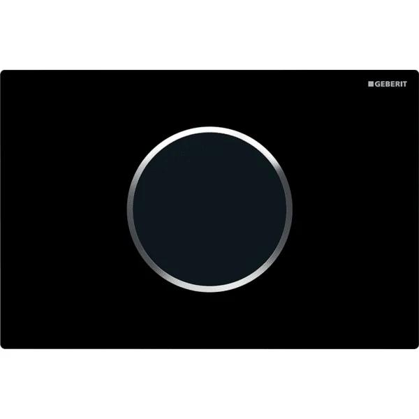 PLAQUE DE COMMANDE TOILETTE GEBERIT SIGMA 10 noir lavage autom. chromé brillant