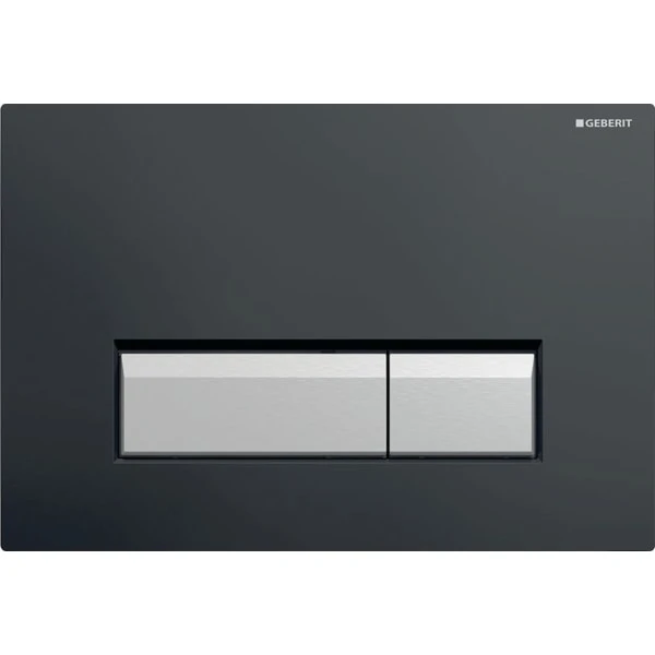 PLAQUE DE COMMANDE TOILETTE GEBERIT SIGMA 40 ral 9005 noir foncé synthetique reserv. a encastrer