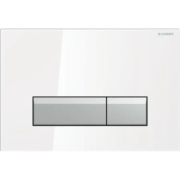 PLAQUE DE COMMANDE TOILETTE GEBERIT SIGMA 40 blanc synthetique reserv. a encastrer