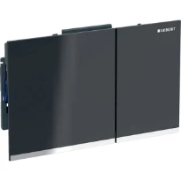 PLAQUE DE COMMANDE TOILETTE GEBERIT SIGMA 60 noir chromé brillant rinçage à 2 volumes, réfléchissantes