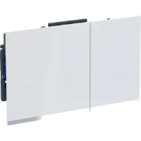 PLAQUE DE COMMANDE TOILETTE GEBERIT SIGMA 60 blanc chromé brillant rinçage à 2 volumes, réfléchissantes