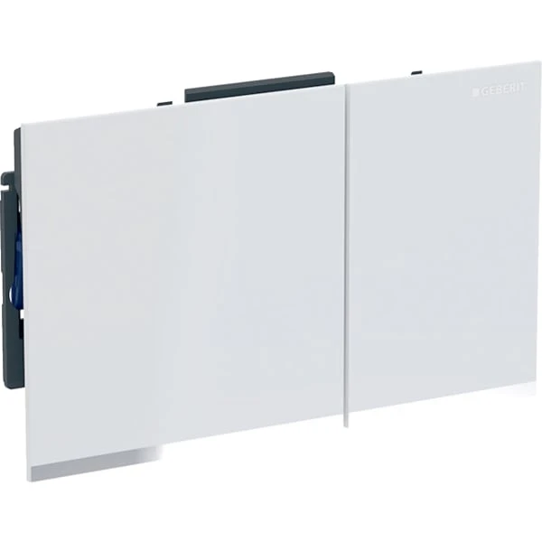 PLAQUE DE COMMANDE TOILETTE GEBERIT SIGMA 60 blanc chromé brillant rinçage à 2 volumes, réfléchissantes