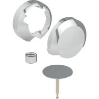 Set de finition Geberit pour garniture de baignoire d52, avec actionnement rotatif: Chromé brillant