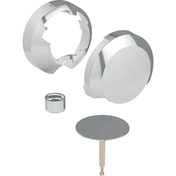 Set de finition Geberit pour garniture de baignoire d52, avec actionnement rotatif: Chromé brillant