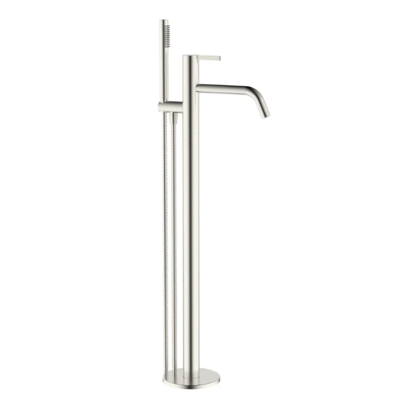 Procasa Vivo badmengkraan vrijstaand met douchegarnituur - Brushed Nickel PVD - geborsteld mat PVD - Belgaqua gekeurd