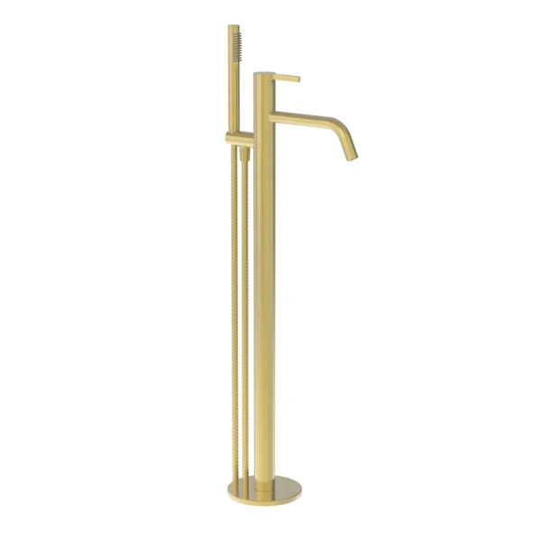 Procasa Vivo badmengkraan vrijstaand met douchegarnituur - Brushed Gold PVD - goud mat PVD - Belgaqua gekeurd