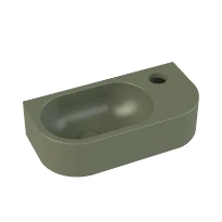 Procasa Jules 2.0 lave-mains arondi 400 x 200 x 100 mm - vert mat - trou de robinet droite - sans trop-plein