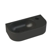 Procasa Jules 2.0 lave-mains arondi 400 x 200 x 100 mm - noir mat - trou de robinet droite - sans trop-plein