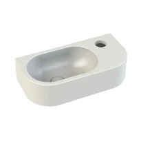 Procasa Jules 2.0 lave-mains arondi 400 x 200 x 100 mm - blanc mat - trou de robinet droite - sans trop-plein