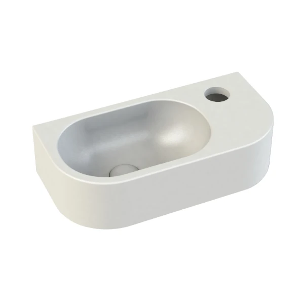 Procasa Jules 2.0 lave-mains arondi 400 x 200 x 100 mm - blanc mat - trou de robinet droite - sans trop-plein