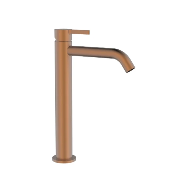 Procasa Vivo mitigeur lavabo rehaussé sans vidage - démarrage à froid - Brushed Copper PVD - cuivre brossé PVD