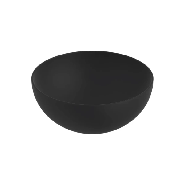 Procasa Obi lavabo à poser rond 400 x 400 x 165 mm - noir mat - céramique - sans trou de robinet - sans trop-plein