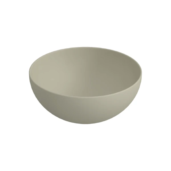 Procasa Obi lavabo à poser rond 400 x 400 x 165 mm - sable - céramique - sans trou de robinet - sans trop-plein