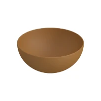 Procasa Obi lavabo à poser rond 400 x 400 x 165 mm - tabac - céramique - sans trou de robinet - sans trop-plein