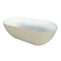 Procasa Obi baignoire autoportante 1700 x 780 mm - blanc mat / sable - vidage inclus