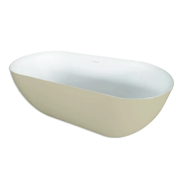 Procasa Obi baignoire autoportante 1700 x 780 mm - blanc mat / sable - vidage inclus