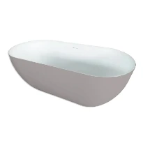 Procasa Obi baignoire autoportante 1700 x 780 mm - blanc mat / cement - vidage inclus