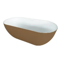 Procasa Obi baignoire autoportante 1700 x 780 mm - blanc mat / tabak - vidage inclus