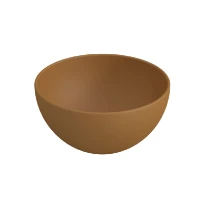 Procasa Obi lavabo à poser rond 240 x 240 x 120 mm - tabac - céramique - sans trou de robinet - sans trop-plein