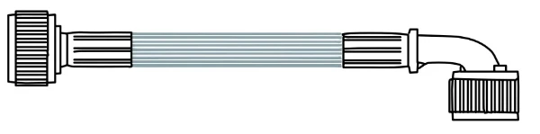 Fixaflex Washflex PVC wasmachineflexibel met bocht FF 3/4 x 3/4 - 1500 mm - grijs