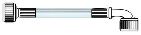 Fixaflex Washflex PVC wasmachineflexibel met bocht FF 3/4 x 3/4 - 2500 mm - grijs