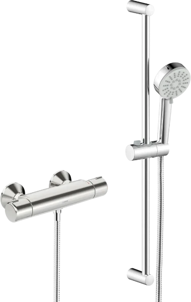 Hansa HansaBasic thermostat de douche avec set de douche 3-jets avec barre 700 mm et flexible 1500 mm - chromé