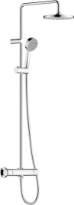 Hansa HansaBasic thermostat de douche avec set de douche 1-jet avec douche à effet pluie avec barre et flexible 1500 mm - chromé