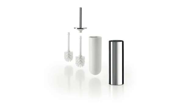 AV014ACR007 Inda My Love toiletborstelgarnituur met witte reserve borstel - chroom