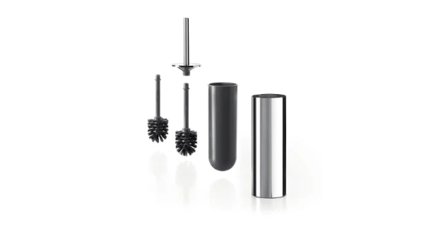 Inda My Love porte-brosse avec brosse de rechange grise - nickel brossé