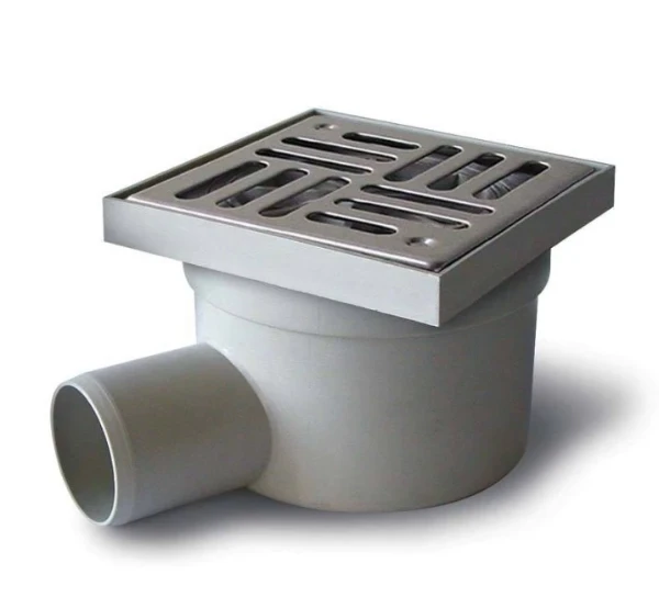 Nicoll PVC lijm drain orientable 150 x 150 x 72 mm - gris - sorti horizontal 50 mm