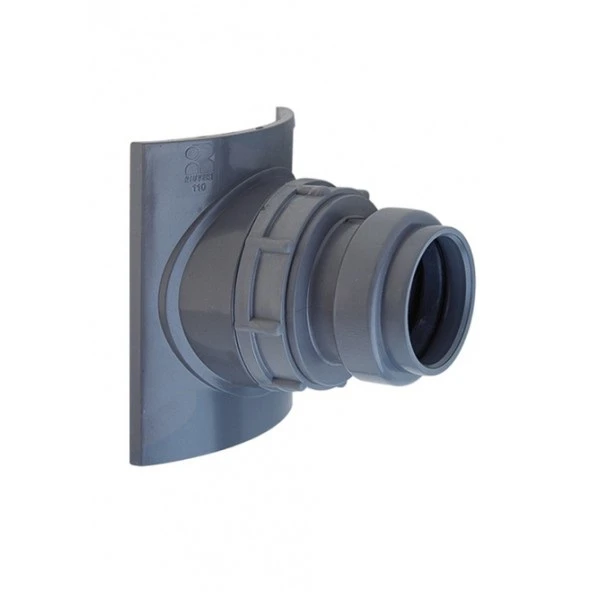 Nicoll PVC lijm zadel met dichting 90 x 50 mm - grijs