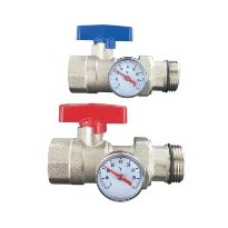 Comap UFH V9021 set vanne à bille avec thermomètre 4/4 x 4/4 (bleu/rouge) - prix par set