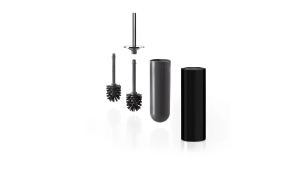 Inda My Love porte-brosse avec brosse de rechange grise - noir mat