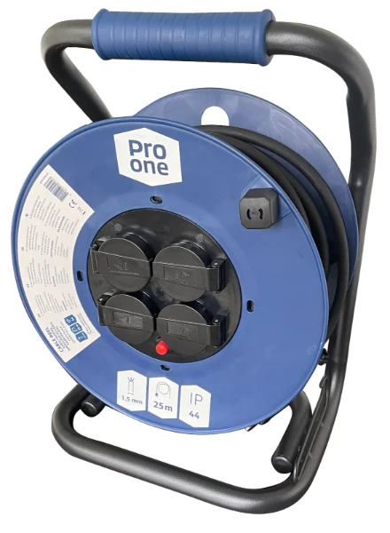 ProOne Elektro enrouleur de câble 3G1,5 - 25m - synthétique