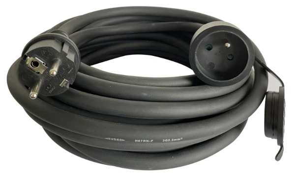 ProOne Elektro rallonge 3G2,5 - 10m - noir