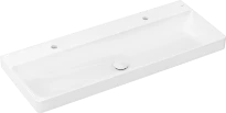 Hansgrohe Xelu Q lavabo 1200 x 480 x 80 mm - blanc SmartClean - céramique - 2 trous de robinet - sans trop-plein