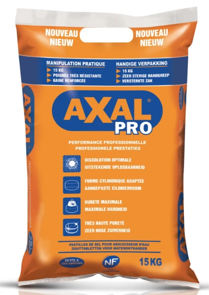 Axal Pro zout in pastillen voor waterverzachter - zak 15 kg - prijs per kg