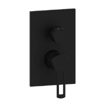 MELANGEUR DE DOUCHE A ENCASTRER PAFFONI RINGO mat noir avec manette inverseur