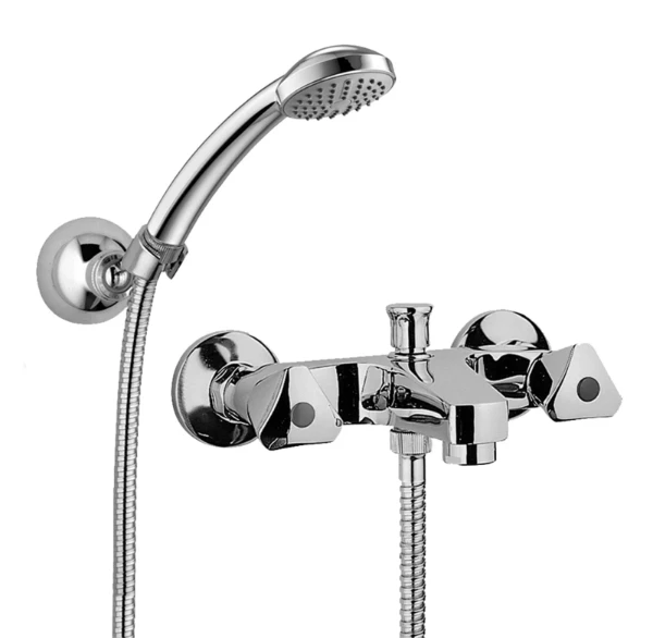 Paffoni Etoile mélangeur bian/douche avec inverseur, douchette et flexible - chromé