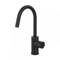 MELANGEUR DE LAVABO PAFFONI LIGHT noir mat sans vidage bec rond orientable 18mm