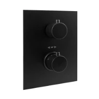 Paffoni Light thermostatische douchemengkraan inbouw 1/2", 2 uitgangen mat zwart