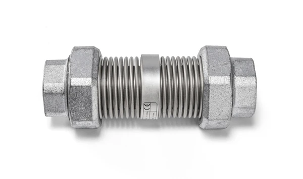 Marchel uitzettingscompensator met draadaansluiting 1/2" FF inox