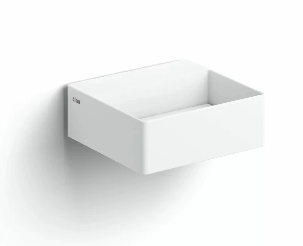 CL/03.13410.02 Clou New Flush 1 opzet-/wandwastafel 280 x 270 x 100 mm - wit mat - aluite - zonder kraangat - zonder overloop - met vlakke afvoerplaat