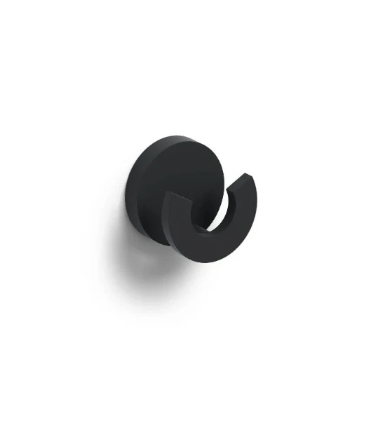 Clou Flat Patère double noir mat