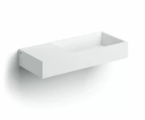 Clou Wash Me lavabo à poser/mural 750 x 320 x 120 mm - cuvette droite - blanc mat - aluite - sans trou de robinet - avec trop-plein