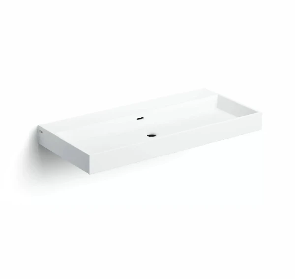 CL/02.13034 Clou Wash Me opzet-/wandwastafel 900 x 420 x 80 mm - wit mat - aluite - zonder kraangat - met overloop