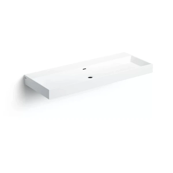 CL/02.13038 Clou Wash Me opzet-/wandwastafel 1100 x 420 x 80 mm - wit mat - aluite - zonder kraangat - met overloop