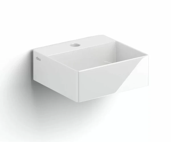 CL/03.03410.01 Clou New Flush 1 opzet-/wandwastafel 280 x 270 x 100 mm - wit - keramiek - met kraangat - zonder overloop - met afvoerset