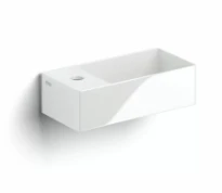 Clou New Flush 3 lavabo à poser/mural 350 x 180 x 100 mm - cuvette droite - blanc - céramique - avec trou de robinet - sans trop-plein - avec garniture de vidange