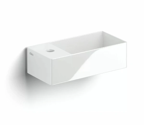 Clou New Flush 3 lavabo à poser/mural 350 x 180 x 100 mm - cuvette droite - blanc - céramique - avec trou de robinet - sans trop-plein - avec garniture de vidange